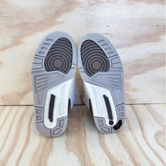 Nike-Air Jordan 3 Retro P-Sneakers-White/Brown-Kids Little Unisex-13C-DM0966-102 - Picture 8 of 9